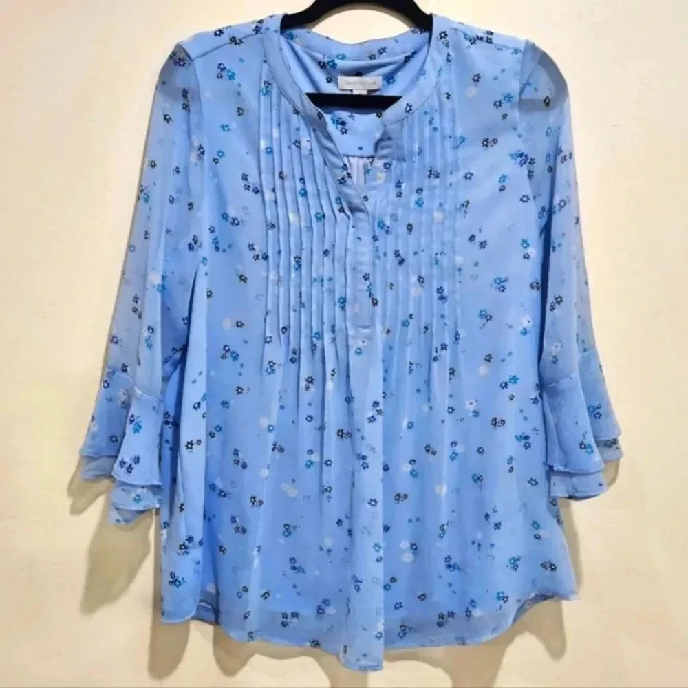 Charter Club Floral Pintuck Blouse